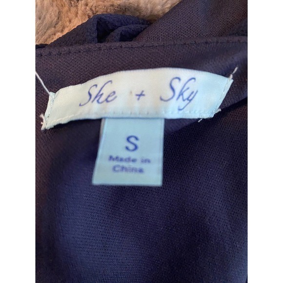 She + Sky Navy Strappy Short romper Small Fully lined - Picture 4 of 4